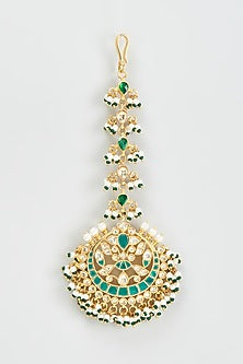 Gold Finish Kundan Polki Maang Tikka