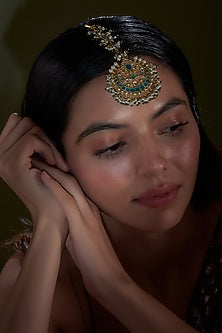 Gold Finish Kundan Polki Maang Tikka