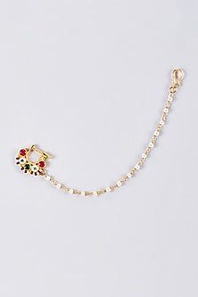 Gold Finish Multi-Colored Kundan Polki Nath