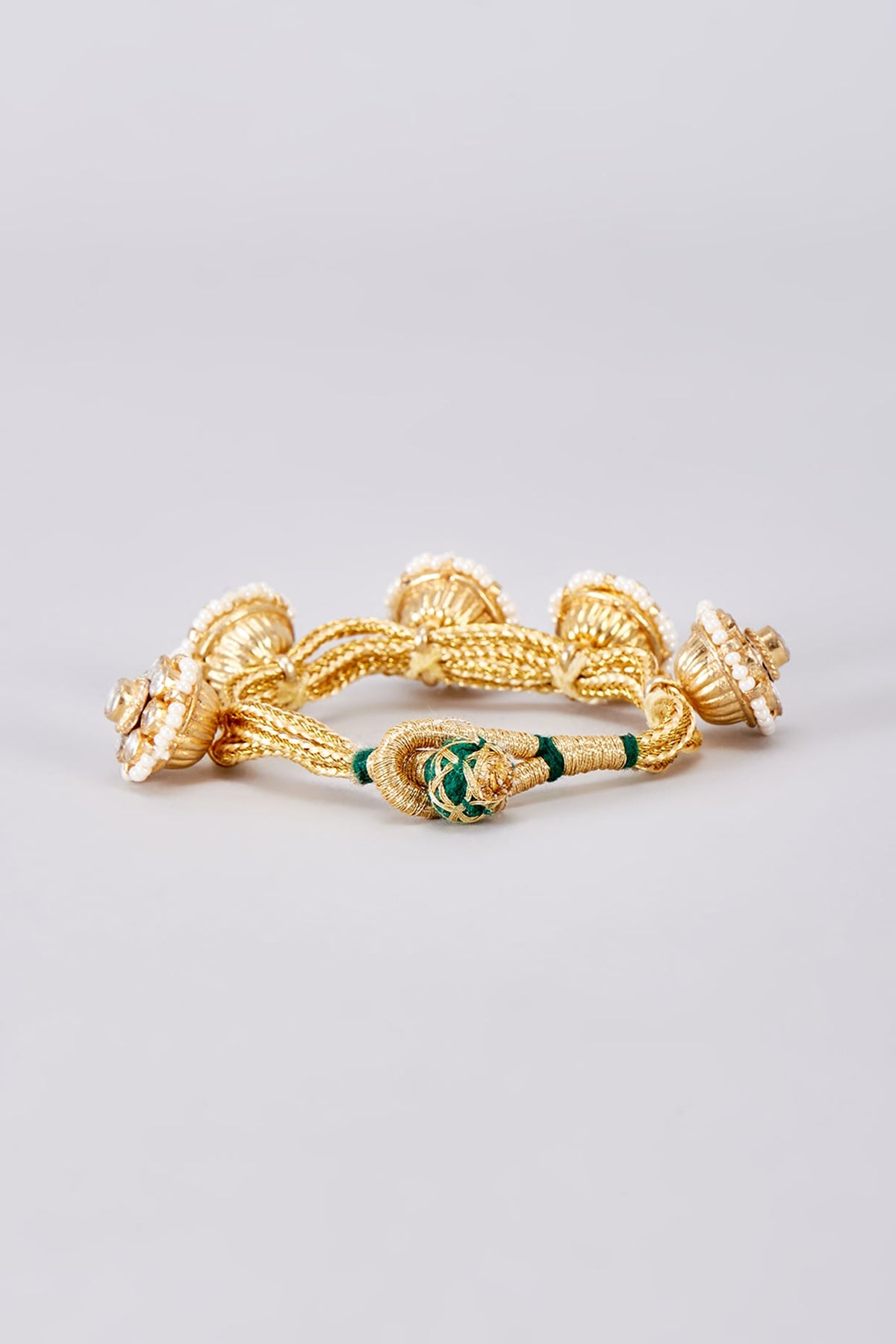 Gold Finish Kundan Polki Bracelet