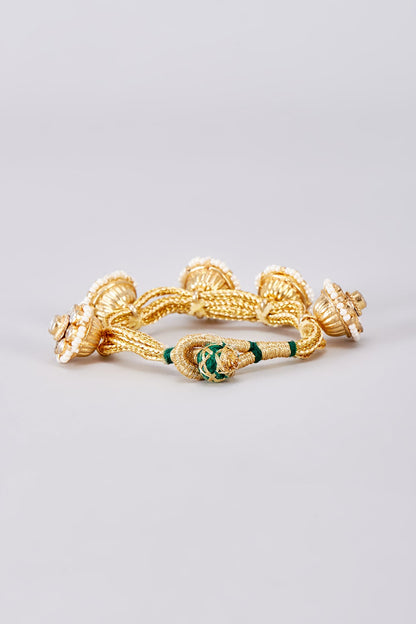 Gold Finish Kundan Polki Bracelet