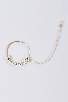 Gold Finish Green Kundan Polki Nath