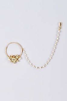 Gold Finish Kundan Polki Nath