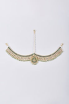 Gold Finish Kundan Polki Mathapatti