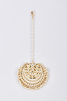 Gold Finish Kundan Polki Maang Tikka