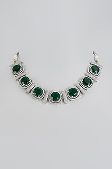 White Finish Zircon Necklace Set