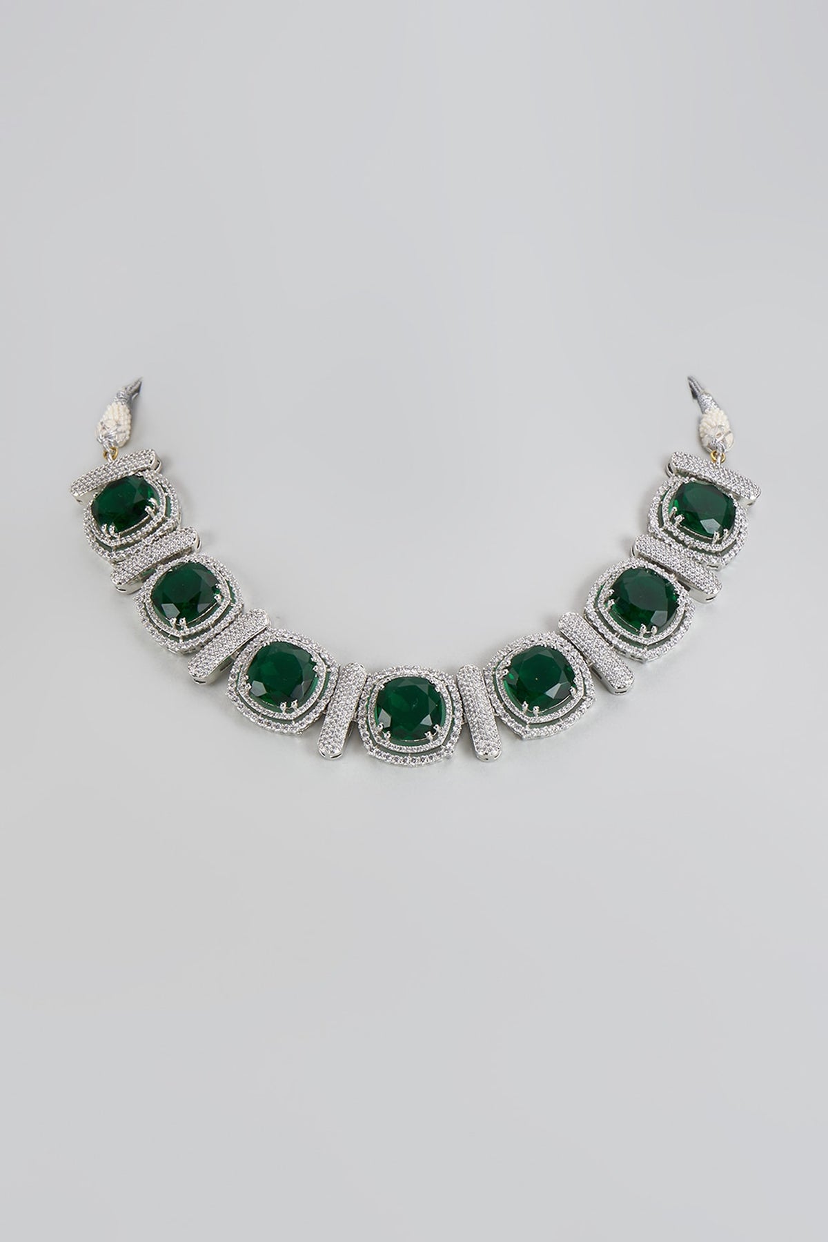 White Finish Zircon Necklace Set