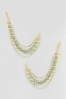 Gold Finish Kundan Polki Earchains