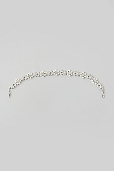 White Finish Zircon & Pearl Sheeshphool