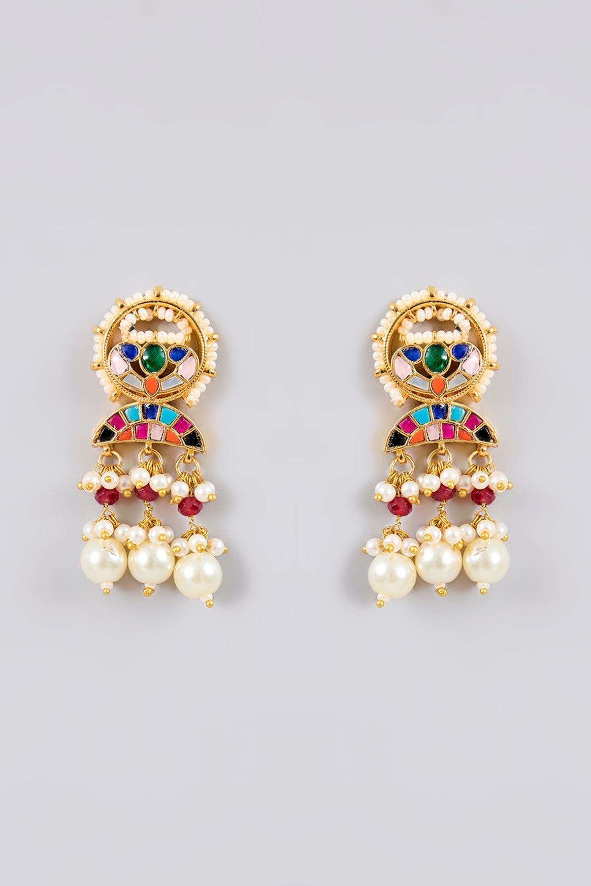 Gold Finish Kundan Polki Choker Necklace Set
