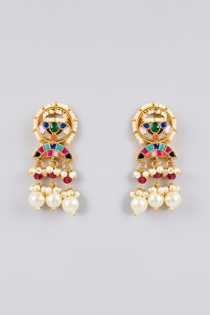 Gold Finish Kundan Polki Choker Necklace Set