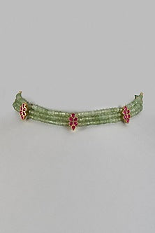 Gold Finish Kundan Polki Choker Necklace