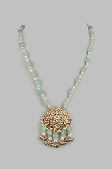 Gold Finish Kundan Polki Long Necklace