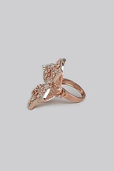 White Finish Zircon Ring