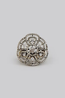 Two Tone Finish Zircon Ring