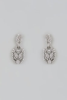 White Finish Zircon Dangler Earrings