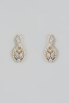Gold Finish Zircon Dangler Earrings