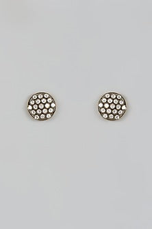 Gold Finish Kundan Polki Stud Earrings