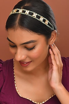 Gold Finish Kundan Polki Sheeshphool