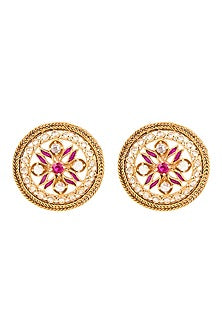 Gold Plated Crystal Floral Earrings