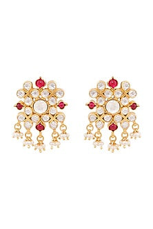 Gold Plated Pearl & Crystal Earrings