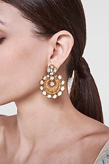 Gold Plated Crystal Rekha Earrings