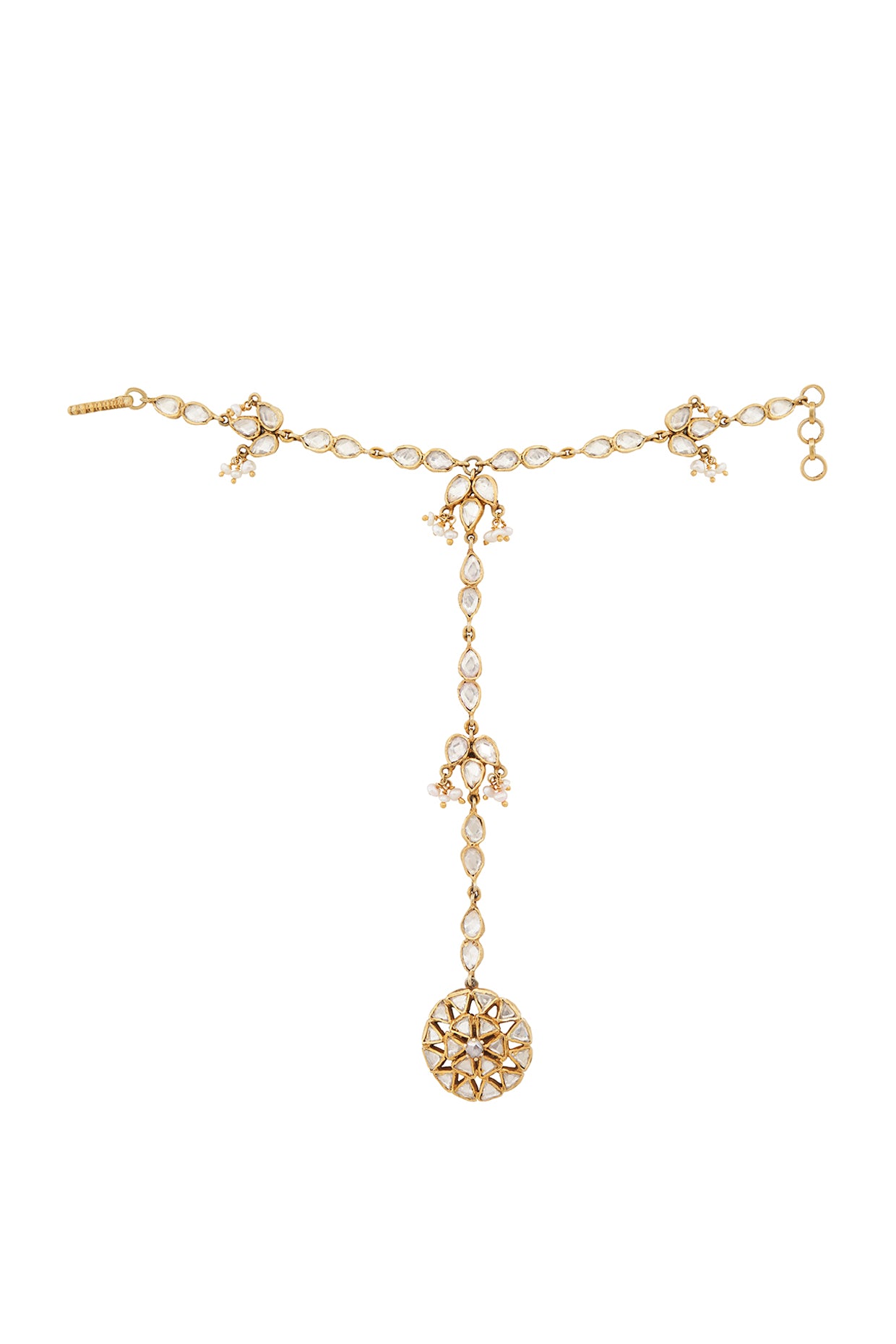 Gold Plated Crystal Haath Phools