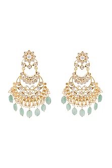 Gold Plated Quartz Stone Mali Earrings