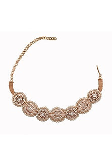 Gold Finish Crystal Choker Necklace