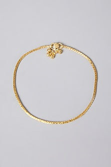 Gold Finish Anklets In Sterling Silver