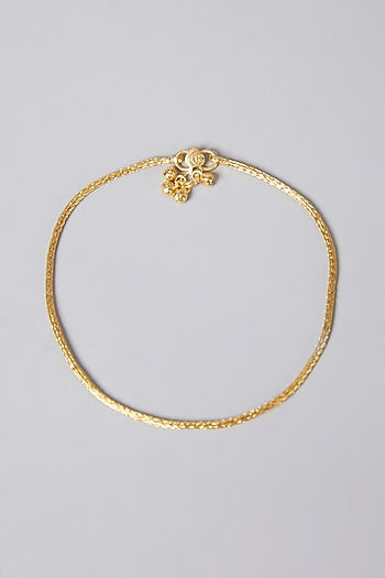 Gold Finish Anklets In Sterling Silver