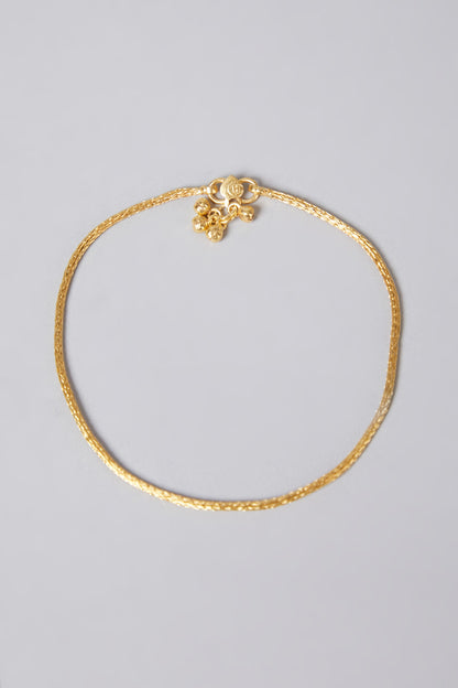 Gold Finish Anklets In Sterling Silver