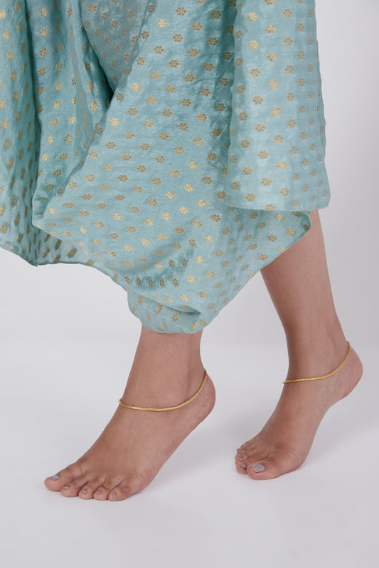 Gold Finish Anklets In Sterling Silver