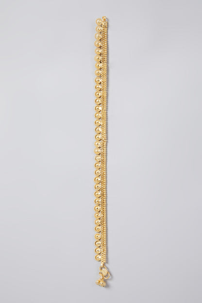 Gold Finish Elegant Anklets In Sterling Silver