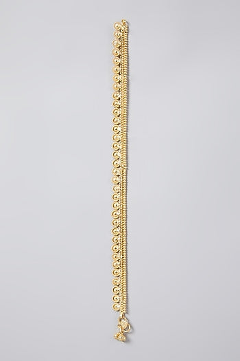 Gold Finish Elegant Anklets In Sterling Silver