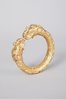 Gold Finish Bangle In Sterling Silver