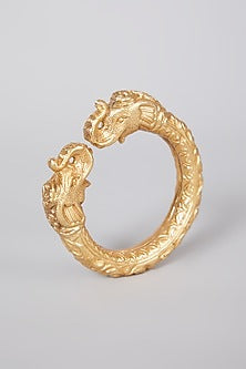 Gold Finish Bangle In Sterling Silver