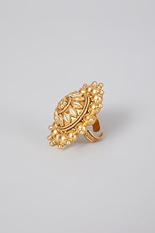 Gold Finish Ring In Sterling Silver