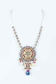 Gold Finish Handcrafted Necklace In Sterling Silver