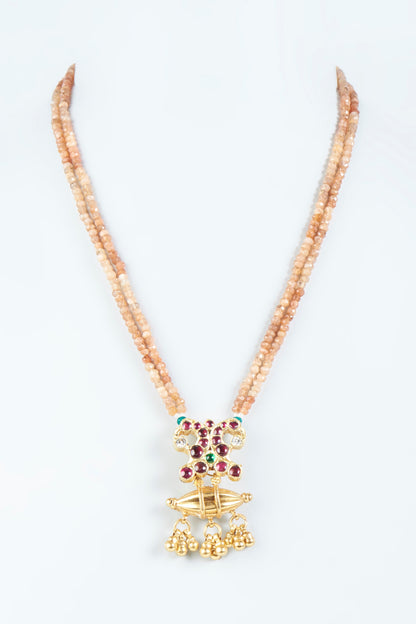 Gold Finish Necklace In Sterling SIlver