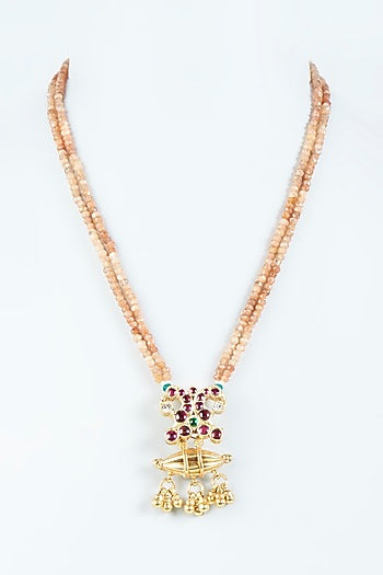 Gold Finish Necklace In Sterling SIlver