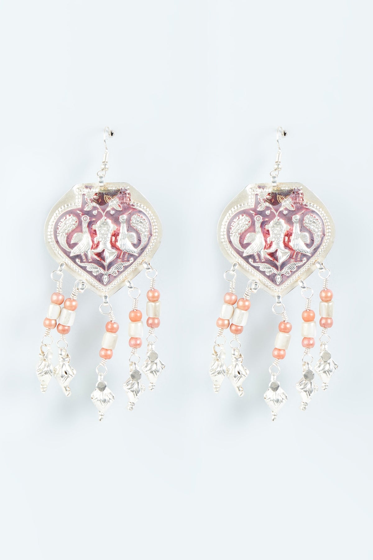 White Finish Earrings In Sterling Silver