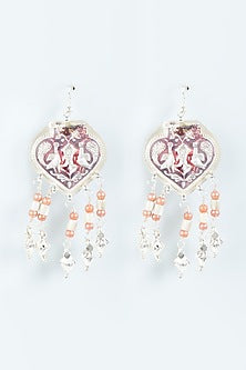 White Finish Earrings In Sterling Silver