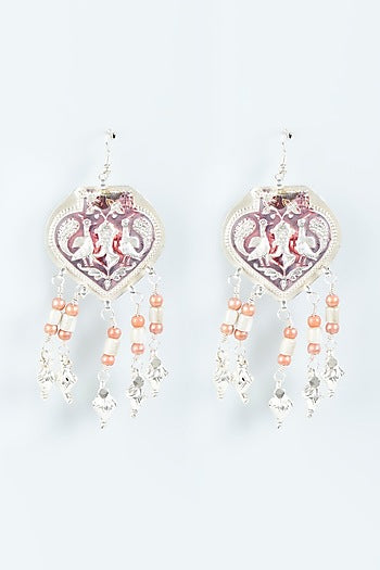 White Finish Earrings In Sterling Silver