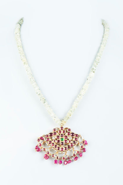 Gold Finish Necklace In Sterling Silver