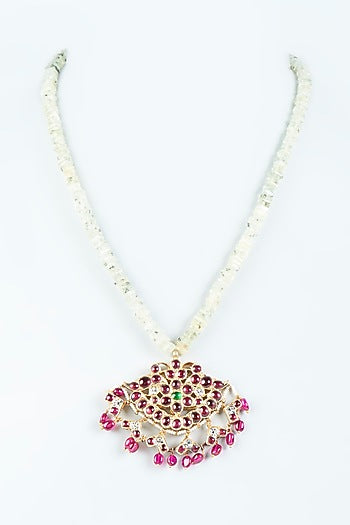 Gold Finish Necklace In Sterling Silver