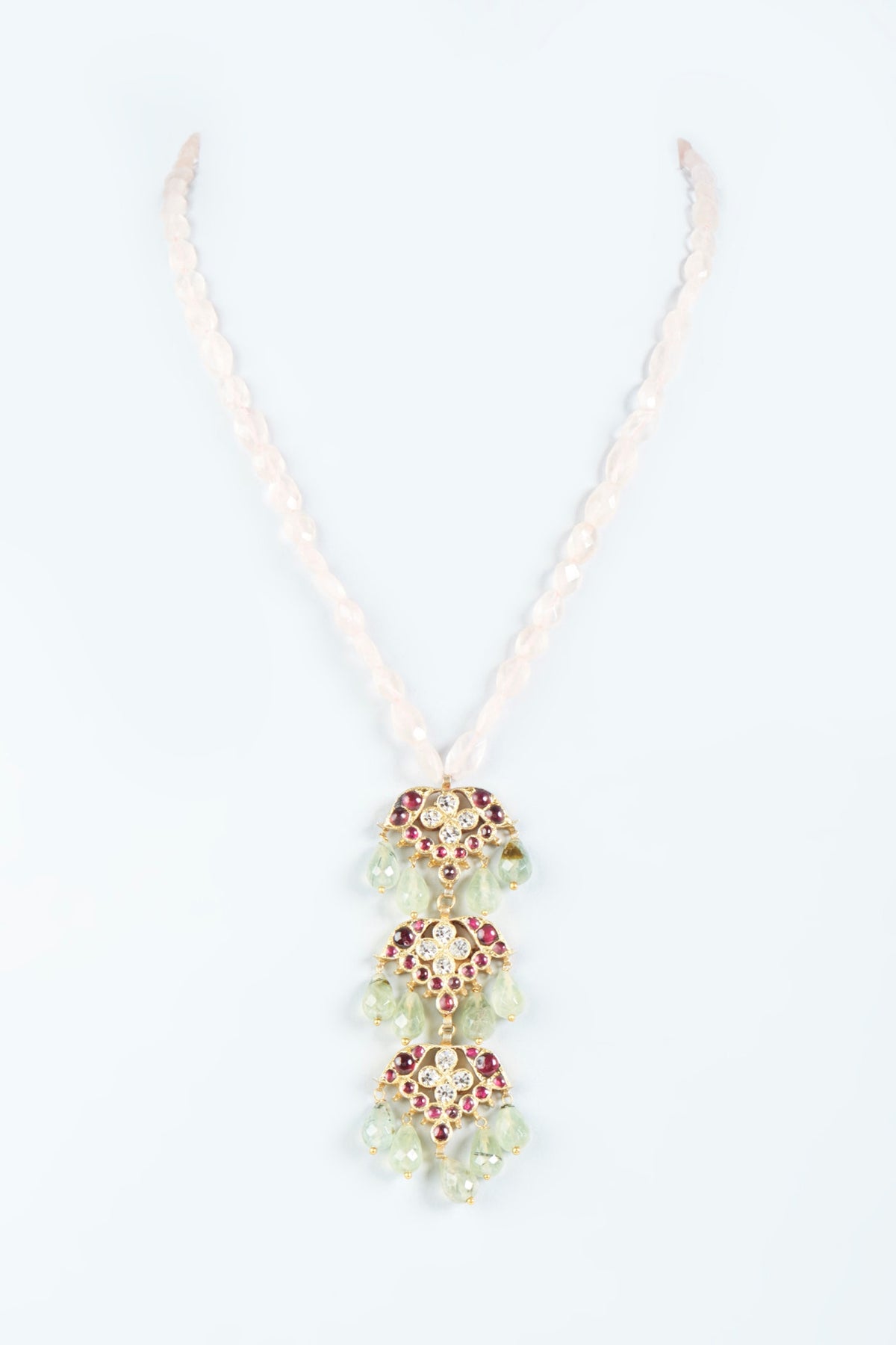 Gold Finish Handcrafted Necklace In Sterling Silver