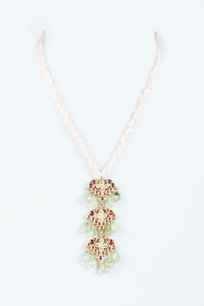 Gold Finish Handcrafted Necklace In Sterling Silver