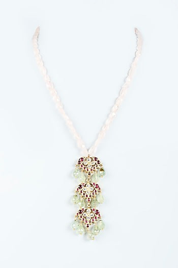 Gold Finish Handcrafted Necklace In Sterling Silver