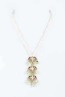 Gold Finish Handcrafted Necklace In Sterling Silver